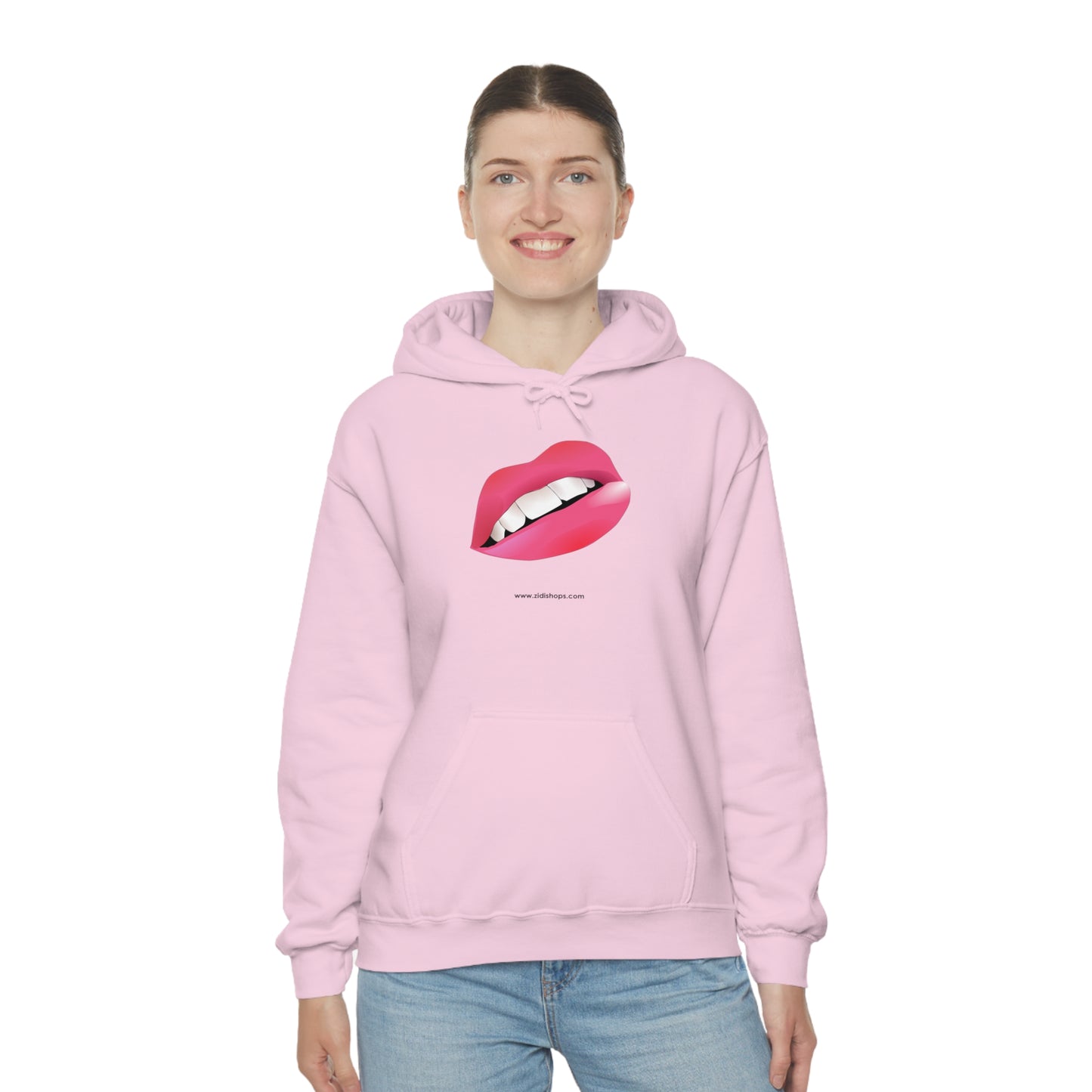 LIPS, Unisex Heavy Blend™ Hooded Sweatshirt, thick blend of cotton and polyester, soft feel alongside warmth.
