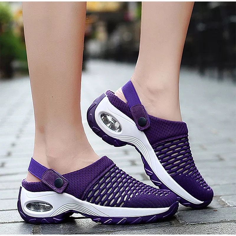 Hollow Out Shoes Mesh Casual Air Cushion Increased Sandals And Slippers Unisex