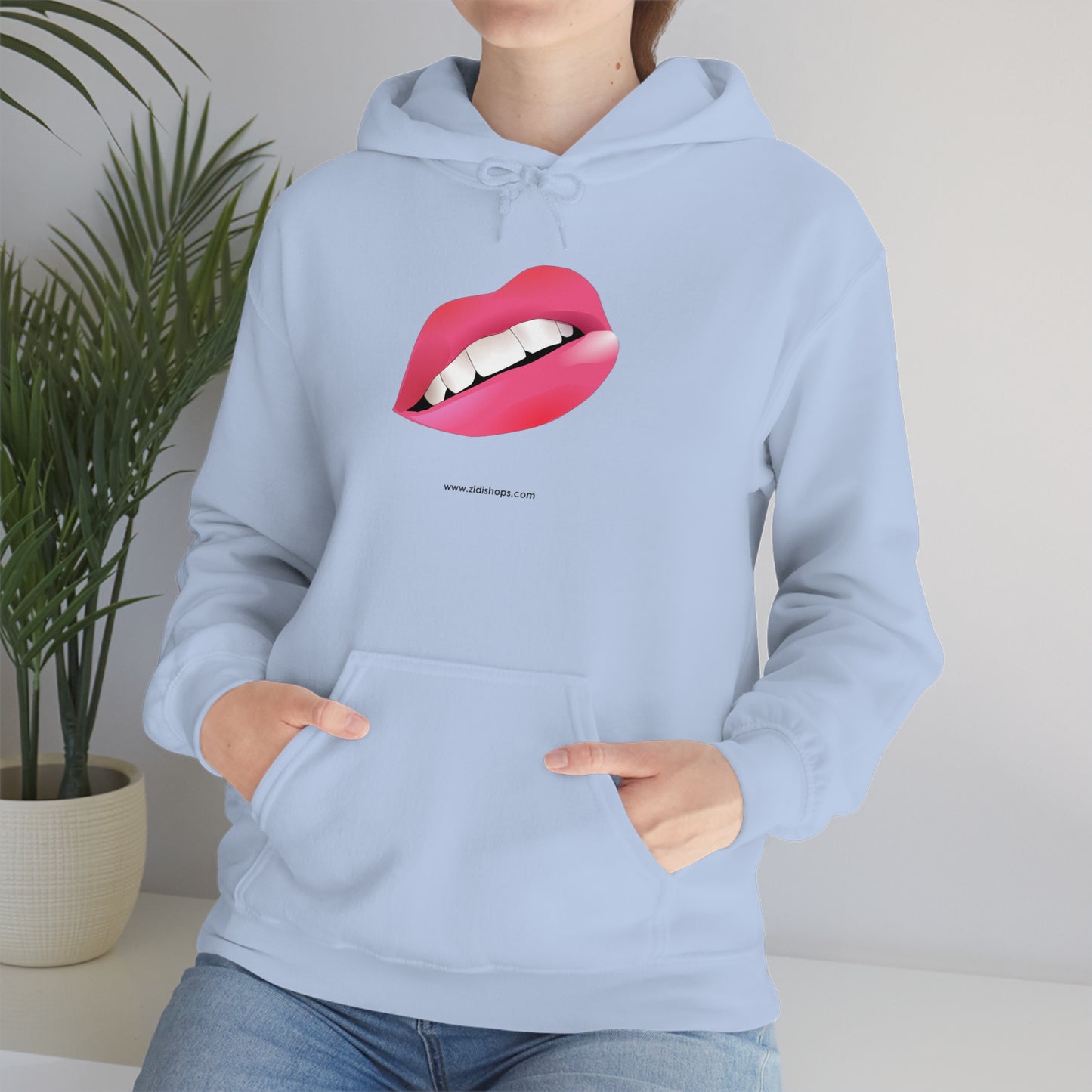 LIPS, Unisex Heavy Blend™ Hooded Sweatshirt, thick blend of cotton and polyester, soft feel alongside warmth.