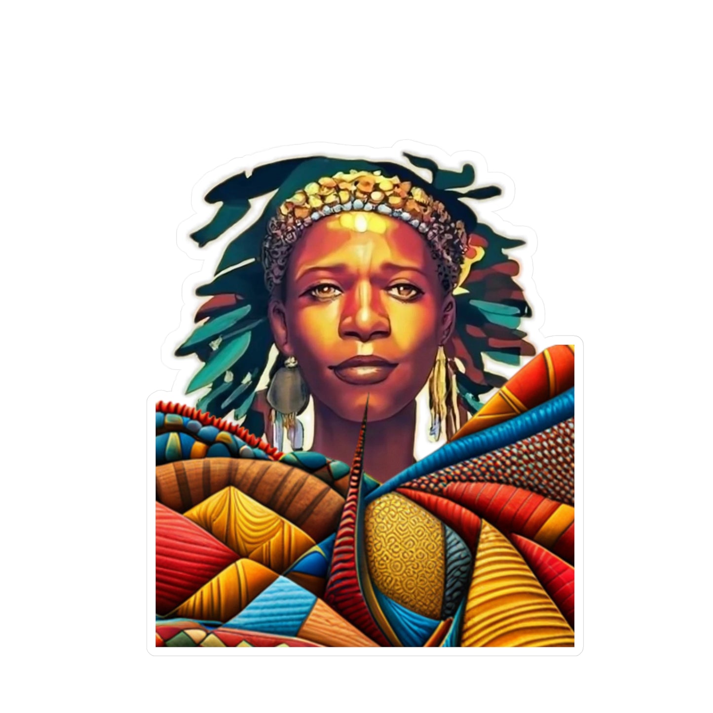 Kiss-Cut Vinyl Decals - Afrocolors - Beautiful Woman - Sticker - Strongly adhesive