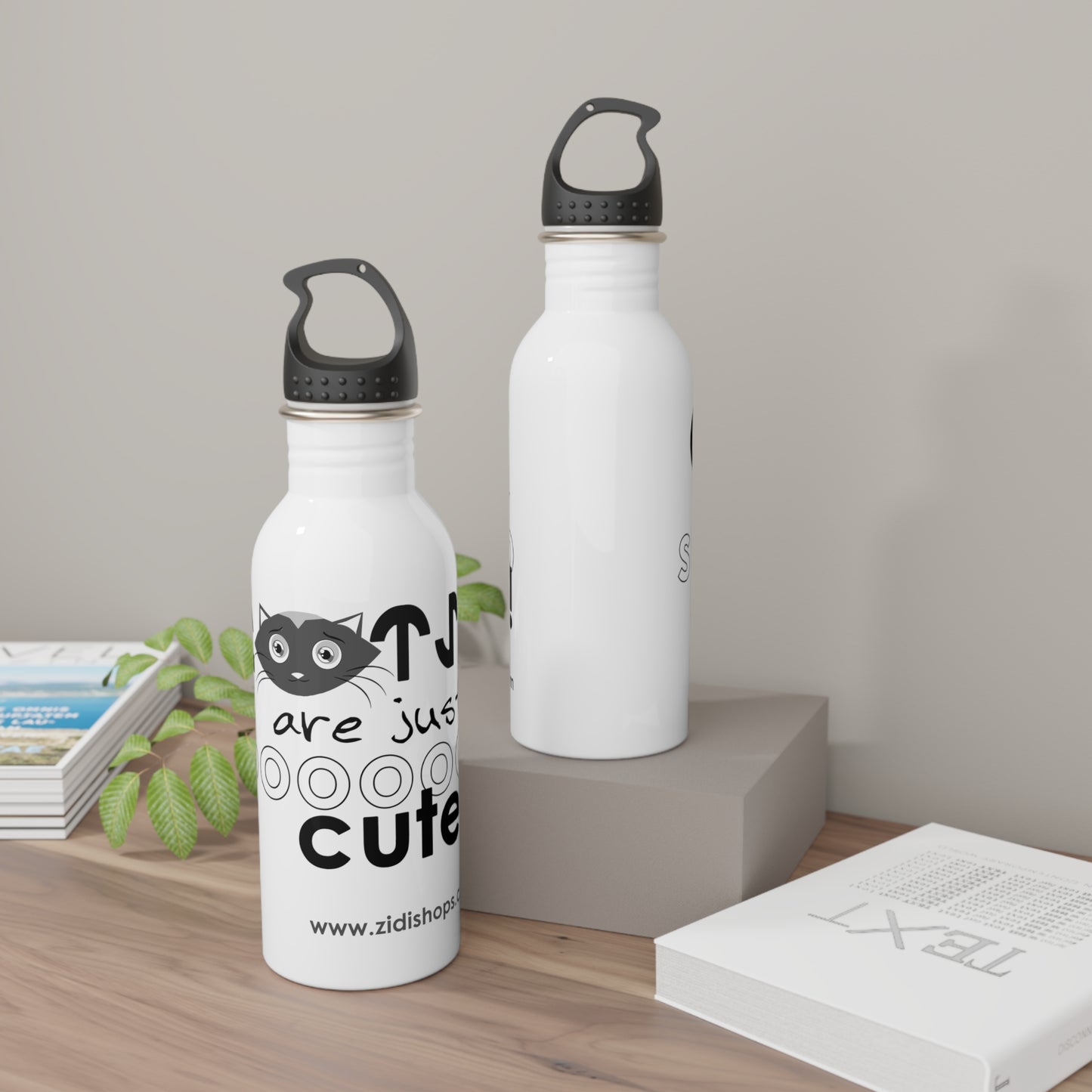 Stainless Steel Water Bottle, Cats are just so cute, Made with 18/8 food-grade stainless steel, wide neck for effortless sipping.