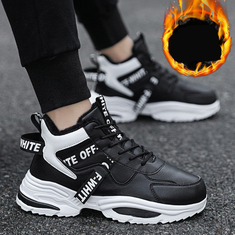 Sneakers with fleece, Warm high-top shoes, Unisex