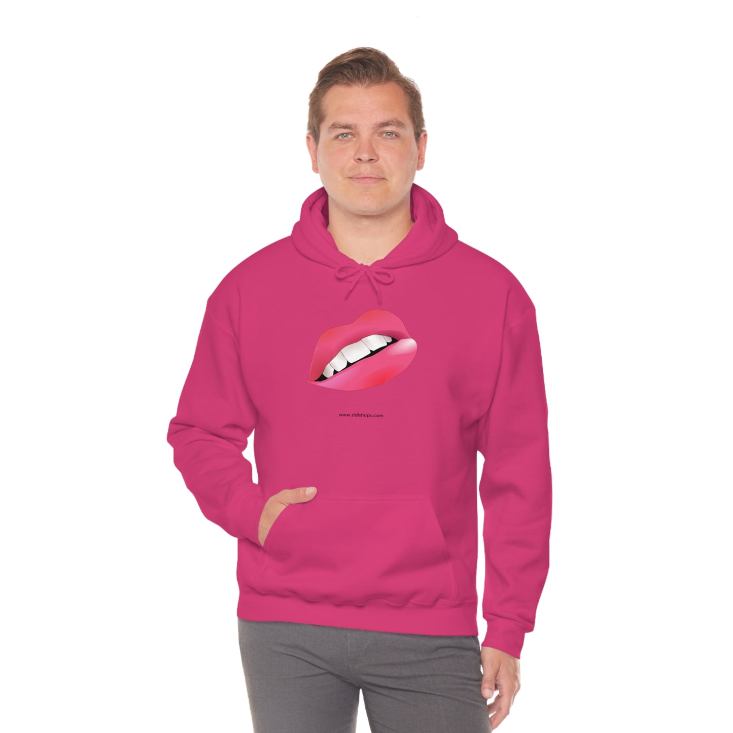 LIPS, Unisex Heavy Blend™ Hooded Sweatshirt, thick blend of cotton and polyester, soft feel alongside warmth.