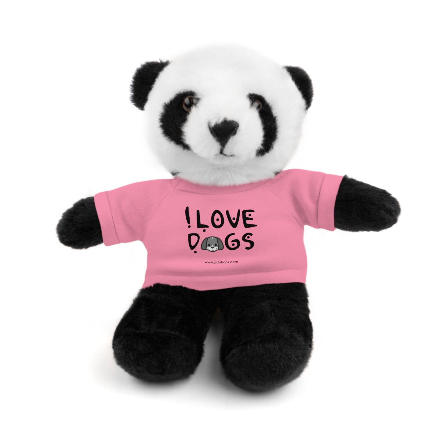 Stuffed Animals with Tee, I love Dogs, Available animals: Panda, Lion, Bear, Bunny, Jaguar, and Sheep