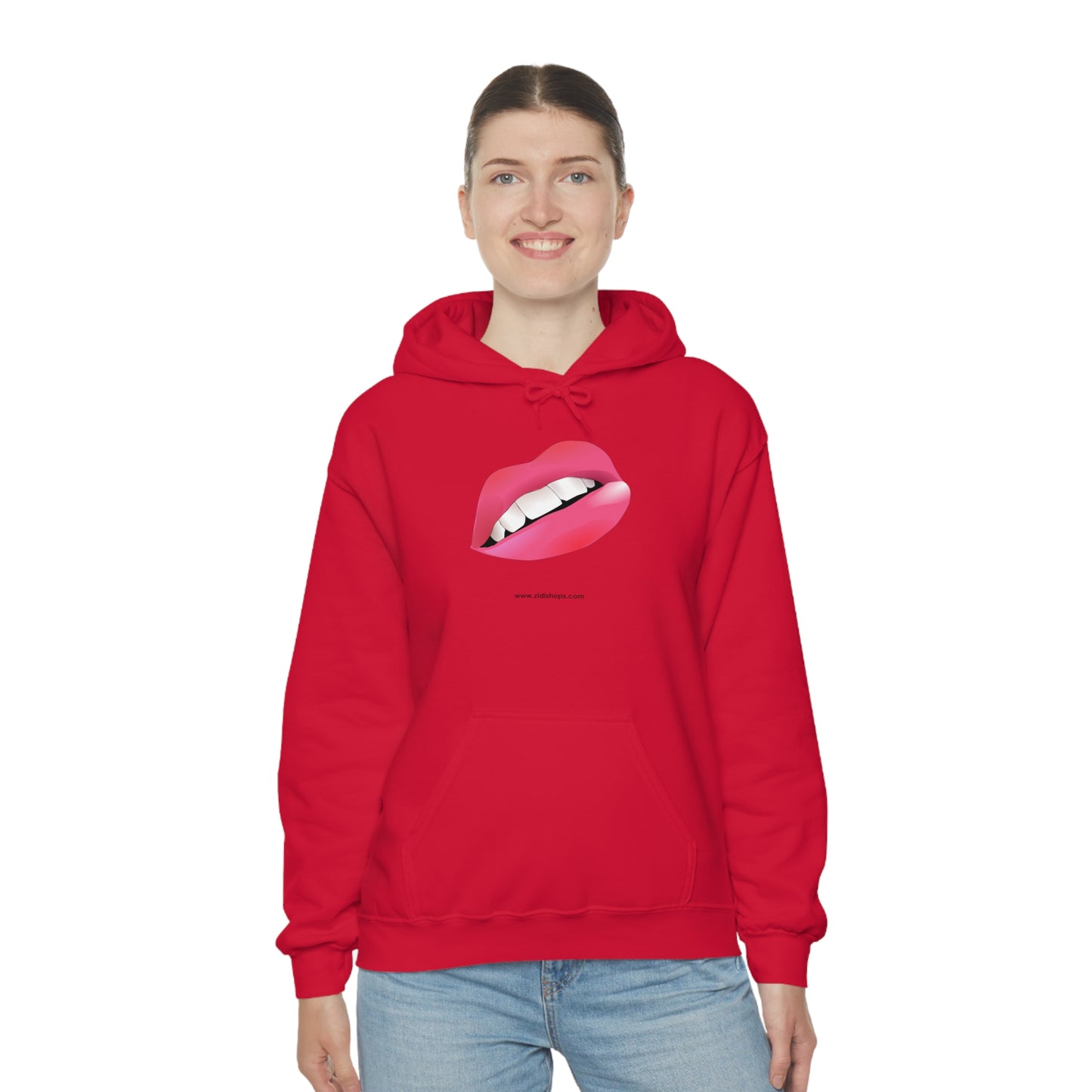 LIPS, Unisex Heavy Blend™ Hooded Sweatshirt, thick blend of cotton and polyester, soft feel alongside warmth.