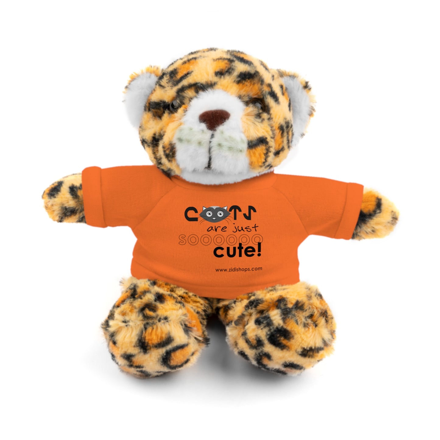 Stuffed Animals with Tee, Cats are just so cute, Available animals: Panda, Lion, Bear, Bunny, Jaguar, and Sheep
