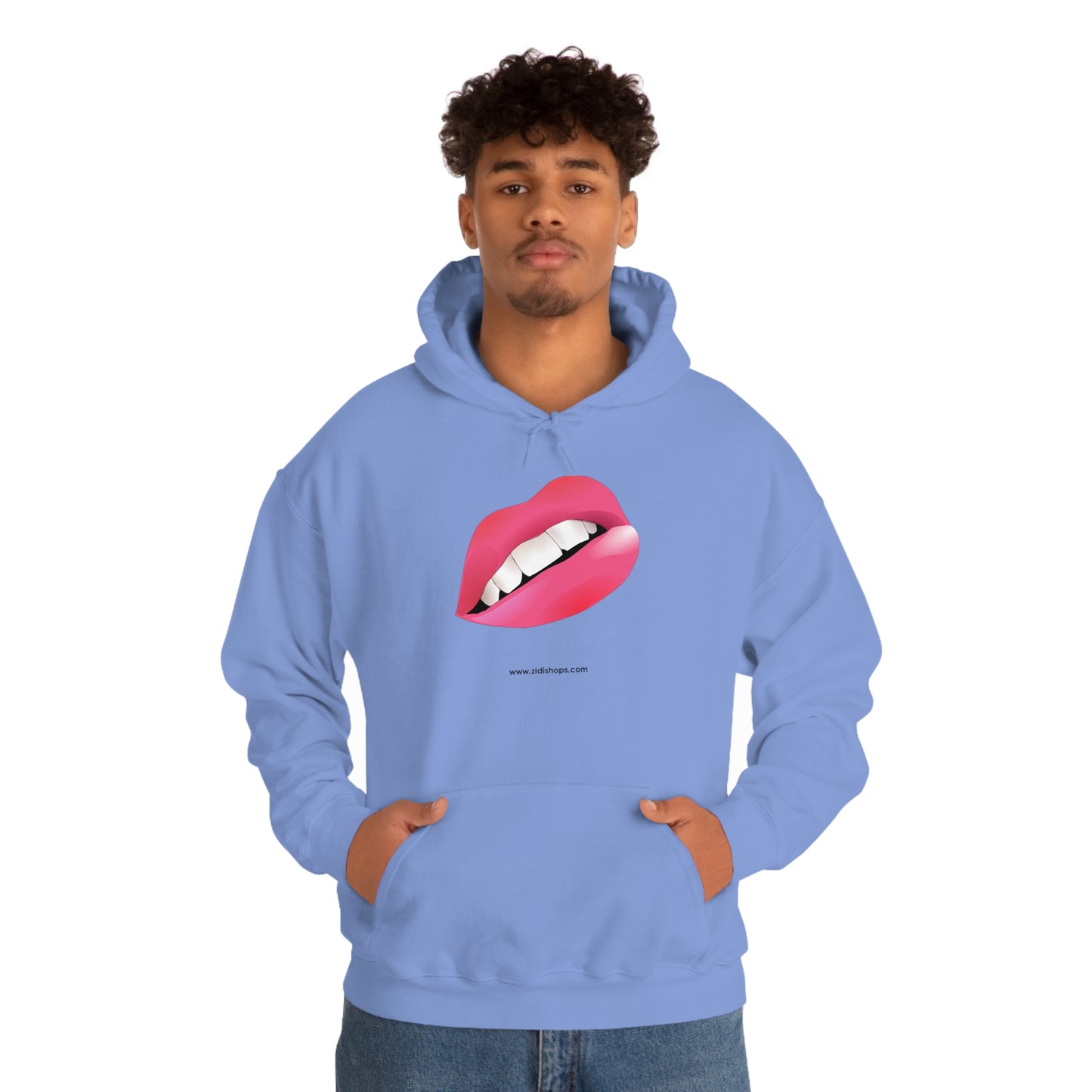 LIPS, Unisex Heavy Blend™ Hooded Sweatshirt, thick blend of cotton and polyester, soft feel alongside warmth.