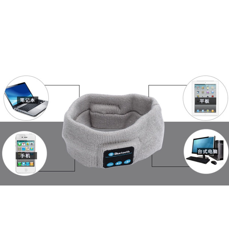 Wireless Hairband, Sports Headset Bluetooth, Headset Nightcap with Speaker Training Jogging Yoga Headband Hairband