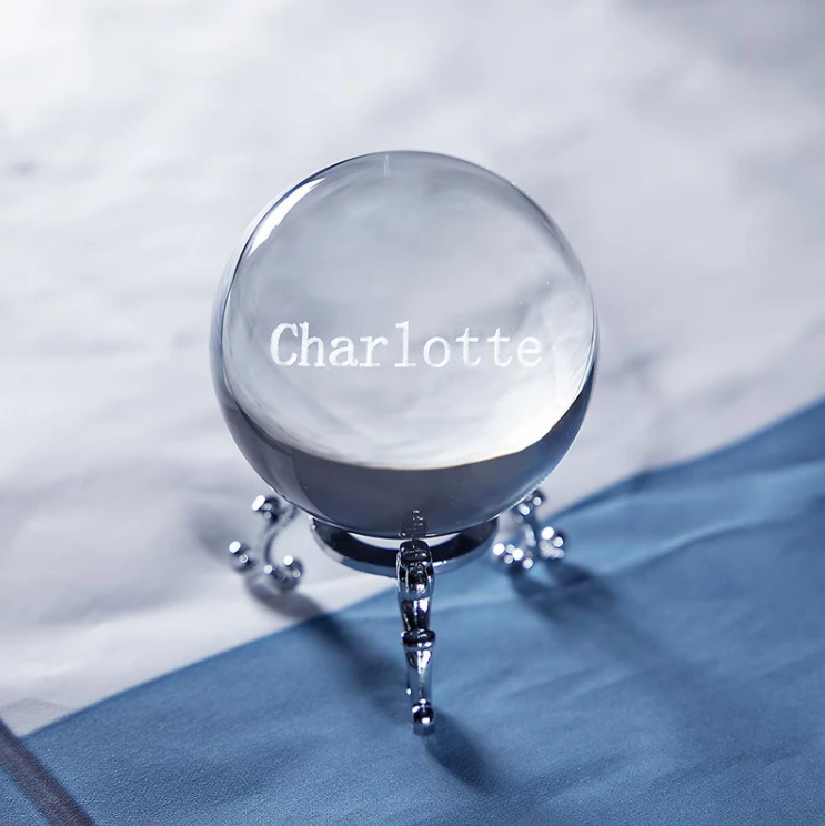 Personalized Crystal Ball: Custom Engraving with Name or Photo - A Thoughtful Gift for Family and Friends