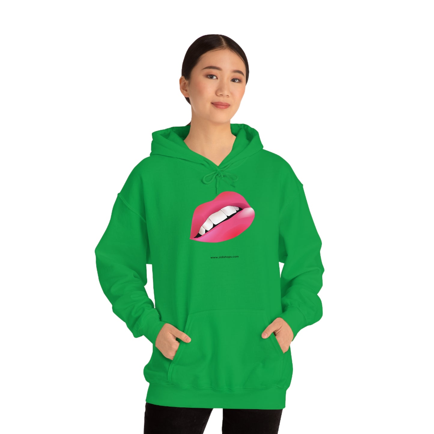 LIPS, Unisex Heavy Blend™ Hooded Sweatshirt, thick blend of cotton and polyester, soft feel alongside warmth.