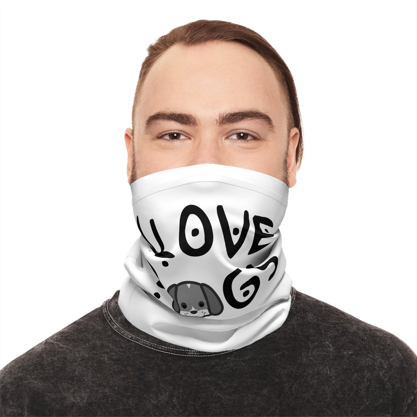 Midweight Neck Gaiter, I love dogs, Face Mask, wearer comfortable