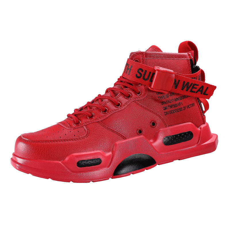 Fashionable high-top canvas sneakers, designed to make a statement, shoes, mesh with leather