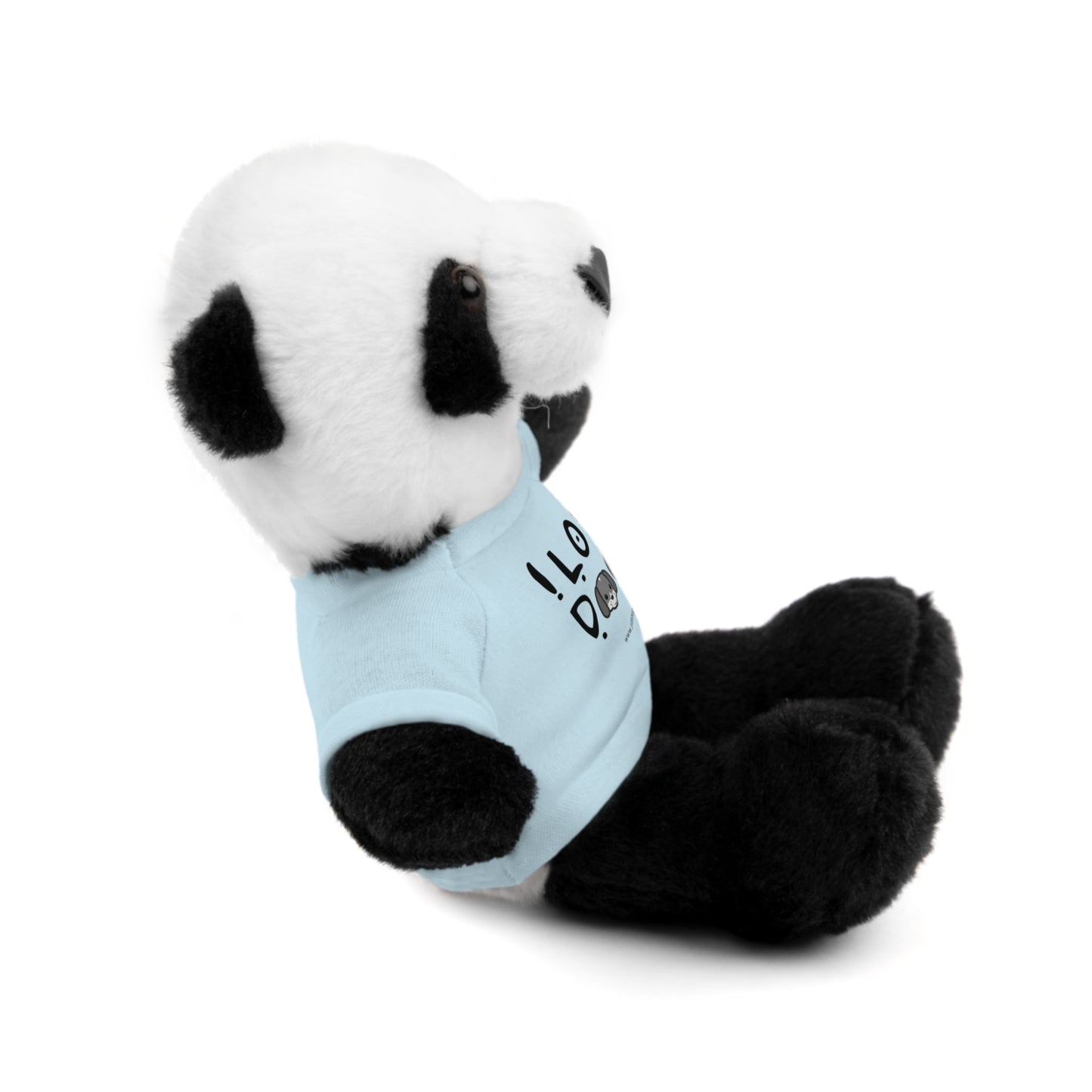 Stuffed Animals with Tee, I love Dogs, Available animals: Panda, Lion, Bear, Bunny, Jaguar, and Sheep