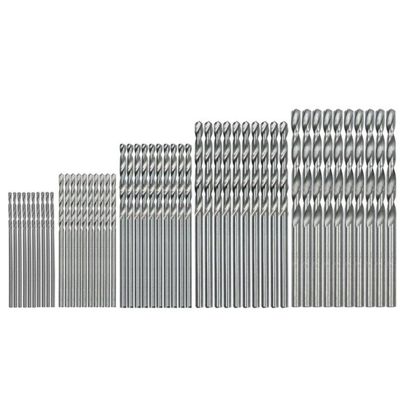 100pcs Twist Drill Bit Set Straight Shank HSS HSteel Drill