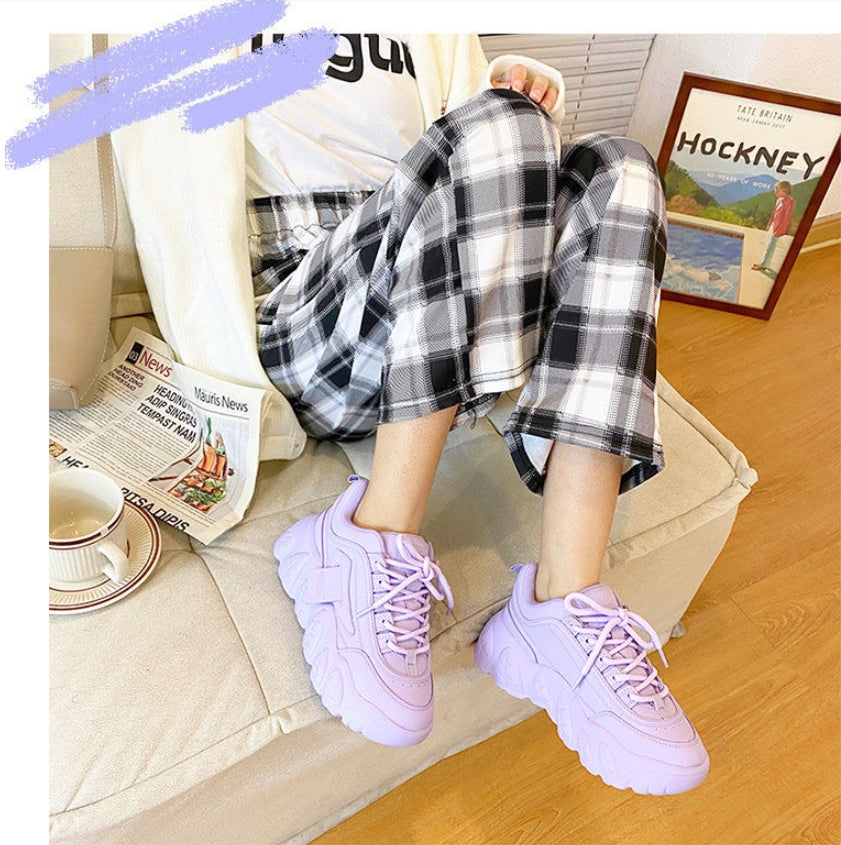 SpringStride Women's Chunky Sneakers, Trendy Design with Thick Sole for Fashionable Comfort &Statement-Making, Shoes All-match Casual Platform Sneakers