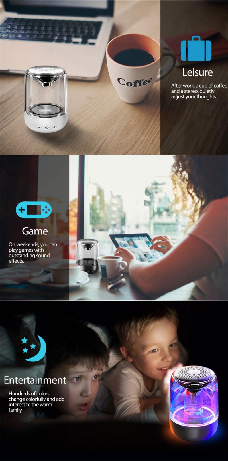 6D Sounds Loud Speakers Bluetooth 5.0, Portable Wireless Bluetooth Speaker Powerful High 6D Bass Radio With Variable Color LED Light, C7 wireless speaker