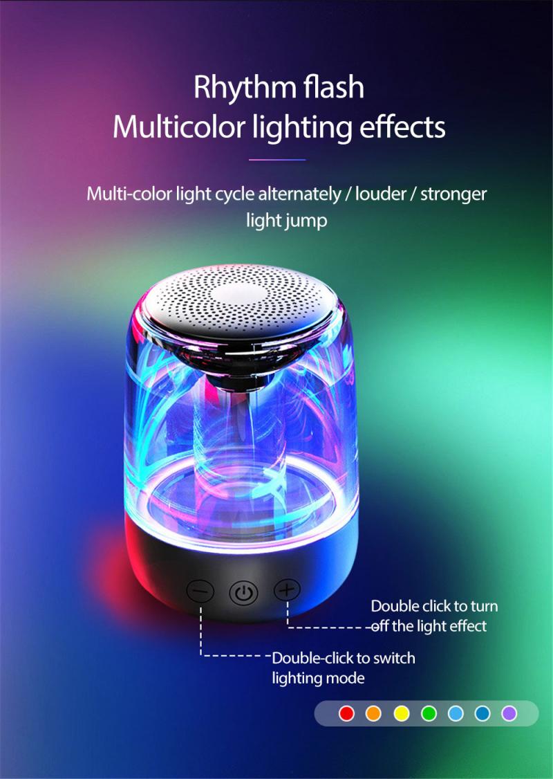 6D Sounds Loud Speakers Bluetooth 5.0, Portable Wireless Bluetooth Speaker Powerful High 6D Bass Radio With Variable Color LED Light, C7 wireless speaker