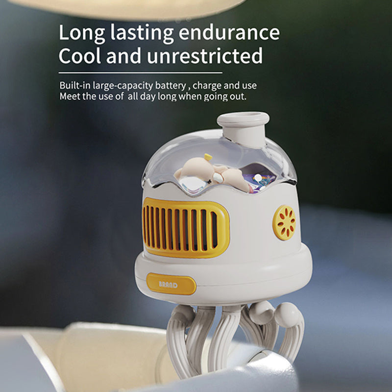 Summer Baby Stroller Air Cooler Fan Duck Shape Stand Adjustable