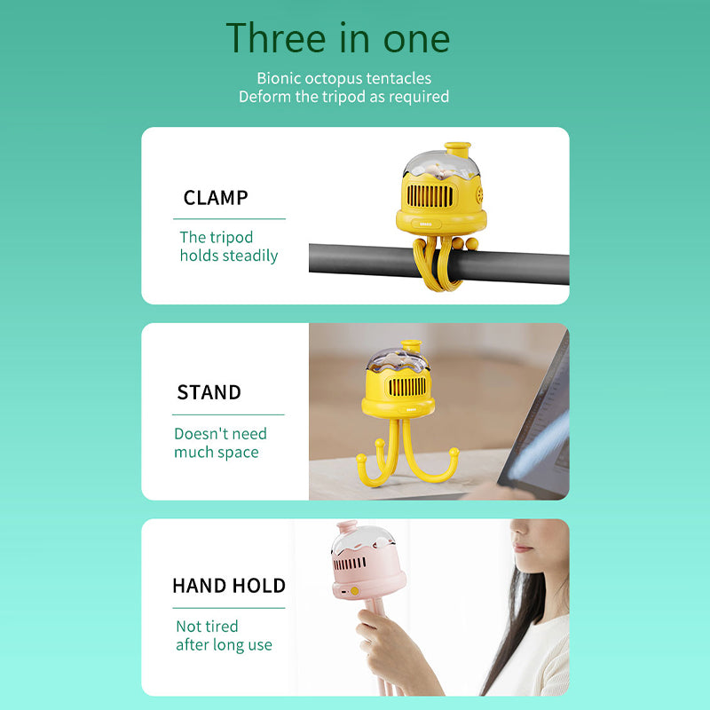 Summer Baby Stroller Air Cooler Fan Duck Shape Stand Adjustable