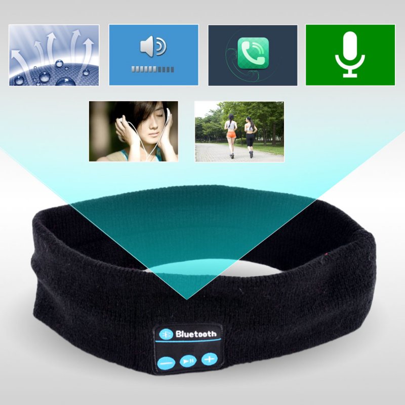 Wireless Hairband, Sports Headset Bluetooth, Headset Nightcap with Speaker Training Jogging Yoga Headband Hairband