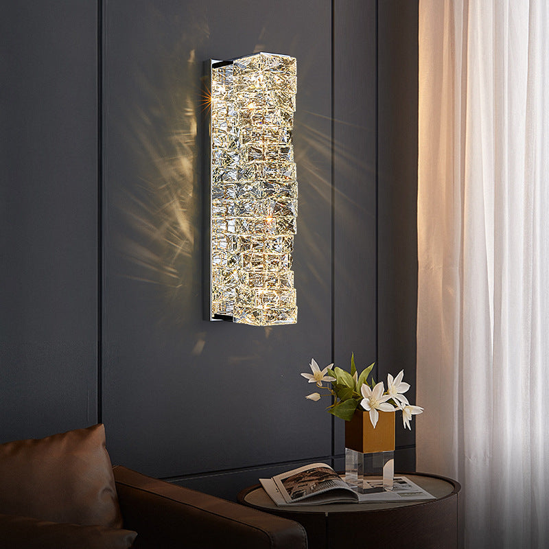 Diamond and Gold look Nordic Minimalist Aisle Staircase Wall Lighting, Executive premium quality Light Luxury Crystal Wall Lamp