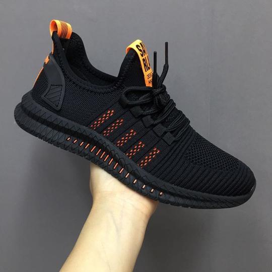 Breathable Mesh Cloth Shoes with Plastic Sole - Stylish and Comfortable Mesh Shoes for Men and Women (Black Red, Black Yellow, Black and White)