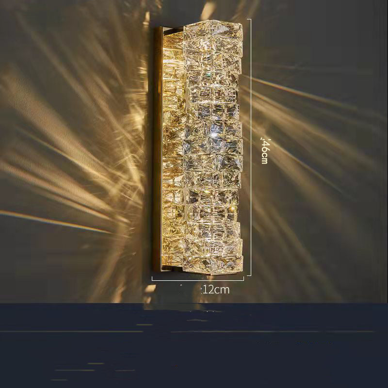 Diamond and Gold look Nordic Minimalist Aisle Staircase Wall Lighting, Executive premium quality Light Luxury Crystal Wall Lamp