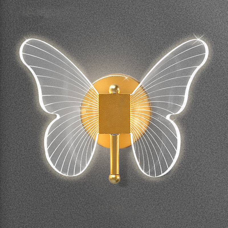 Premium Butterfly Wall Lamp Light Luxury Bedside Warm Decoration Lighting