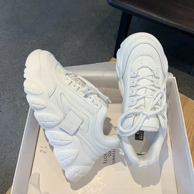 SpringStride Women's Chunky Sneakers, Trendy Design with Thick Sole for Fashionable Comfort &Statement-Making, Shoes All-match Casual Platform Sneakers