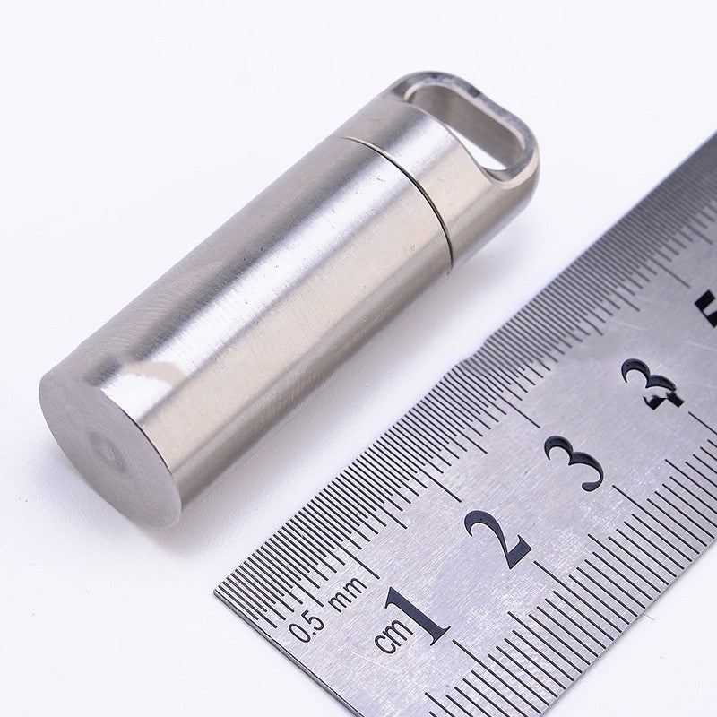 Mini Waterproof Capsule Seal Bottle Stainless Steel Outdoor Survival Pill Box Container Capsule Pill Bottle Tank