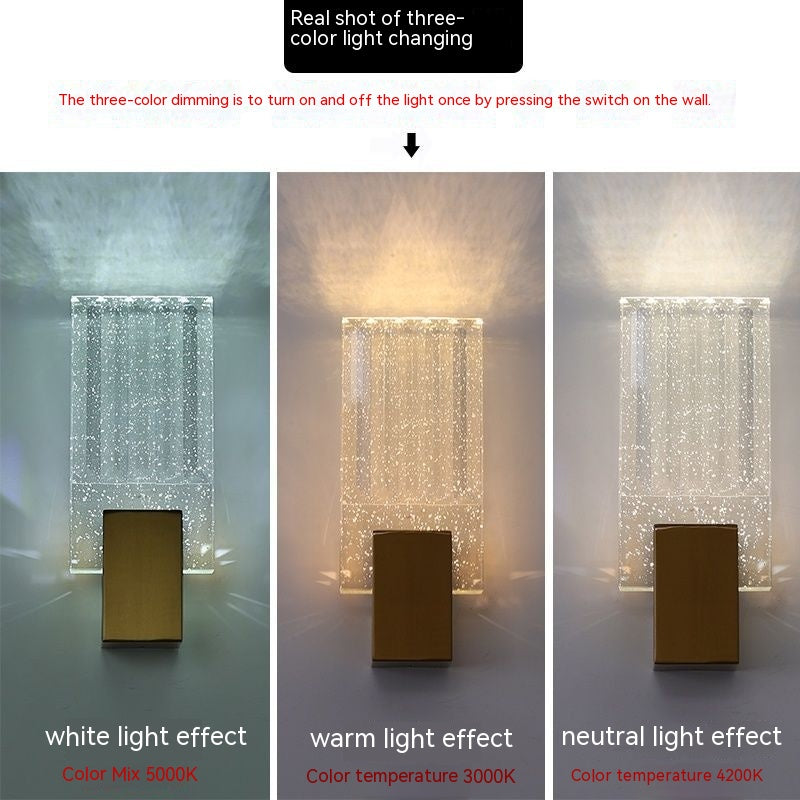 Modern Simple And Light Luxury Crystal Wall Lamp, perfect lighting a graceful and a sleek thickness of 12cm.