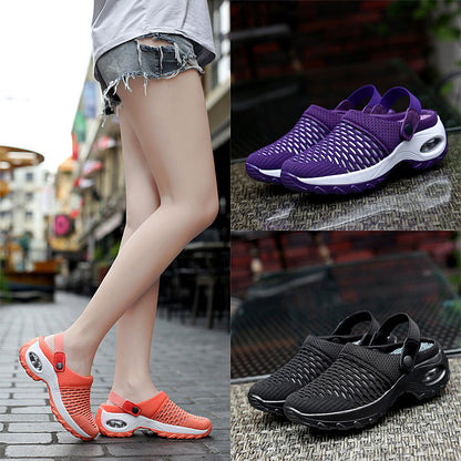Hollow Out Shoes Mesh Casual Air Cushion Increased Sandals And Slippers Unisex