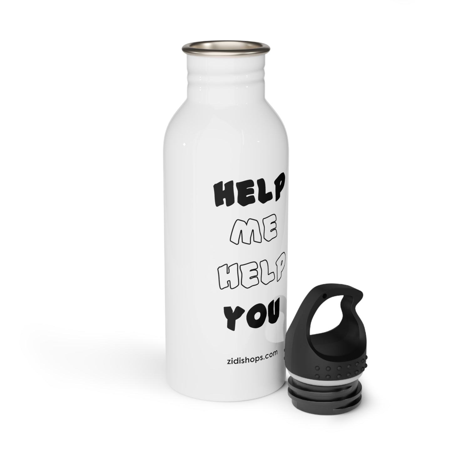 Help me Help you, Stainless Steel Water Bottle, Made with 18/8 food-grade stainless steel, wide neck for effortless sipping