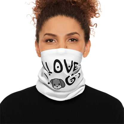Midweight Neck Gaiter, I love dogs, Face Mask, wearer comfortable