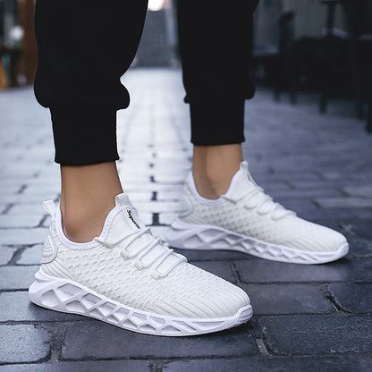 Breathable Running Shoes, Unisex, white and Black sneakers