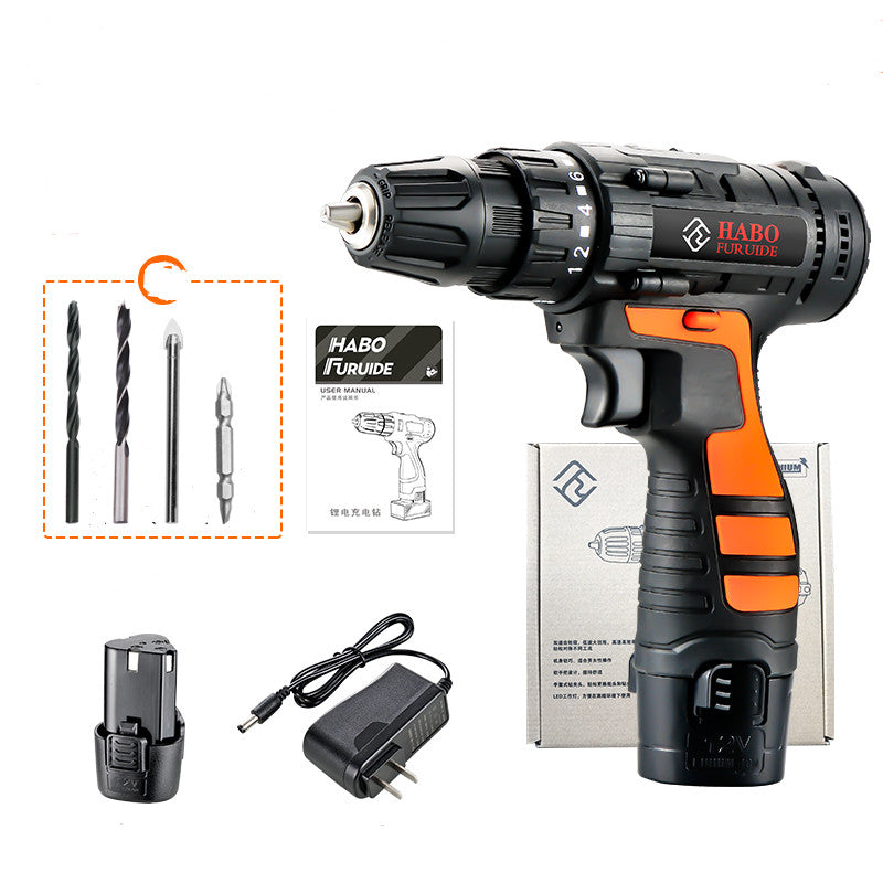 12V Lithium Electric Drill Rechargeable Multifunctional Household Electric Screwdriver