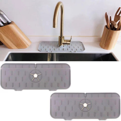Kitchen Silicone  Faucet Absorbent Mat Sink Splash Guard Silicone Faucet Splash Catcher Countertop Protector For Bathroom Kitchen Gadgets