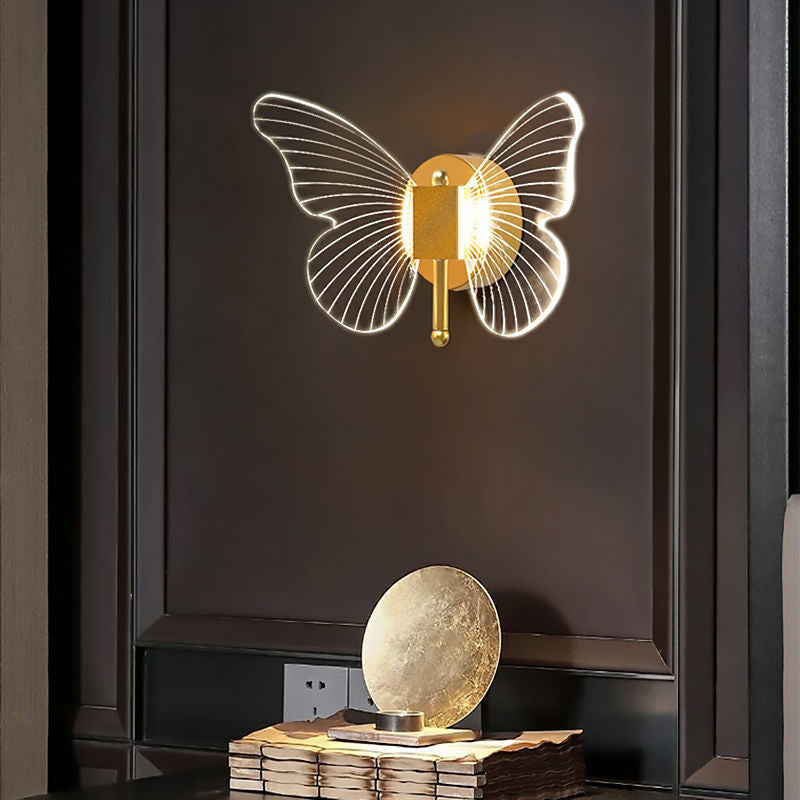 Premium Butterfly Wall Lamp Light Luxury Bedside Warm Decoration Lighting