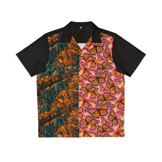 Men's Hawaiian Shirt (AOP), perfect for any laidback scenario, with a handy chest pocket, Butterfly, casual