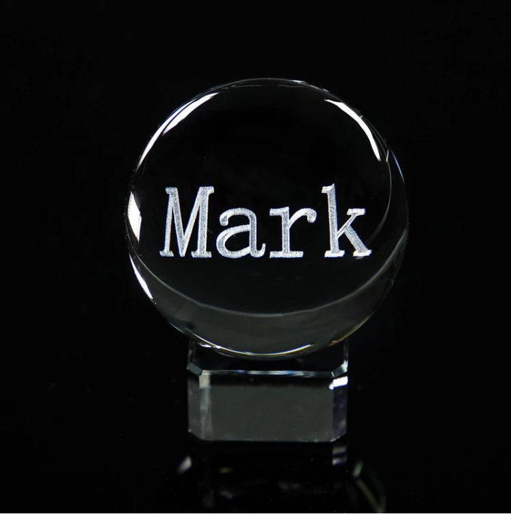 Personalized Crystal Ball: Custom Engraving with Name or Photo - A Thoughtful Gift for Family and Friends