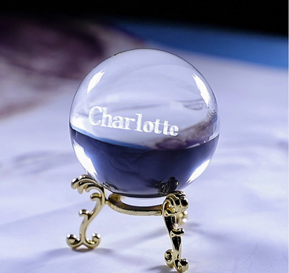 Personalized Crystal Ball: Custom Engraving with Name or Photo - A Thoughtful Gift for Family and Friends
