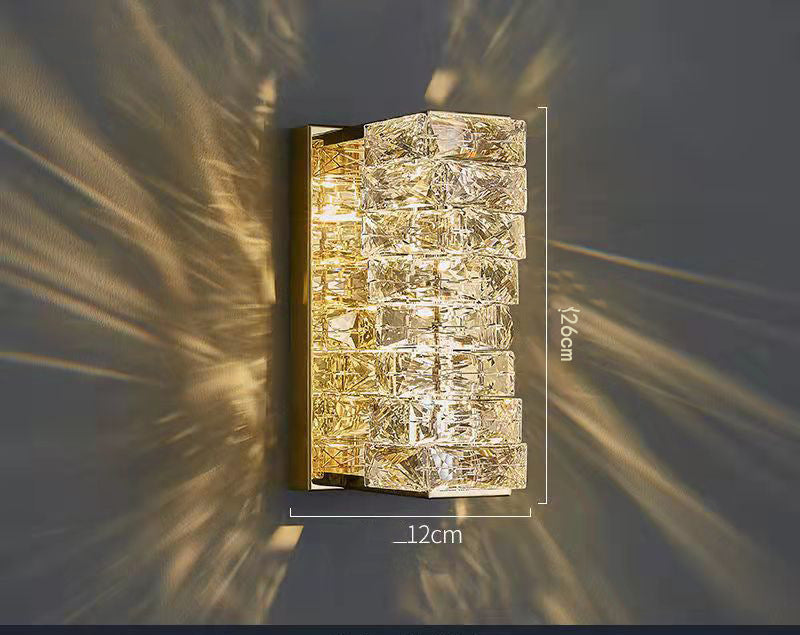 Diamond and Gold look Nordic Minimalist Aisle Staircase Wall Lighting, Executive premium quality Light Luxury Crystal Wall Lamp