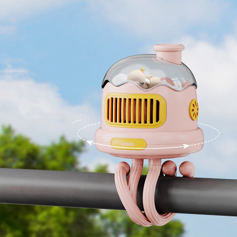 Summer Baby Stroller Air Cooler Fan Duck Shape Stand Adjustable