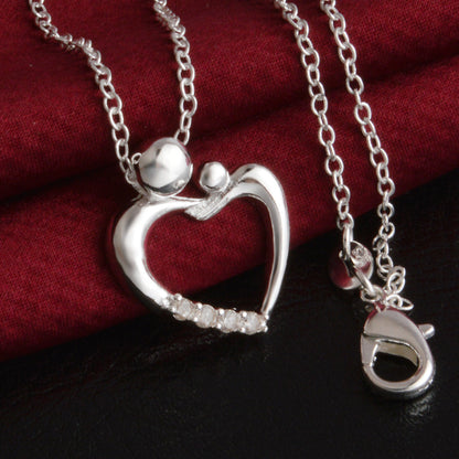 Fashion Heart Shaped Silver Plated Love Heart Pendant