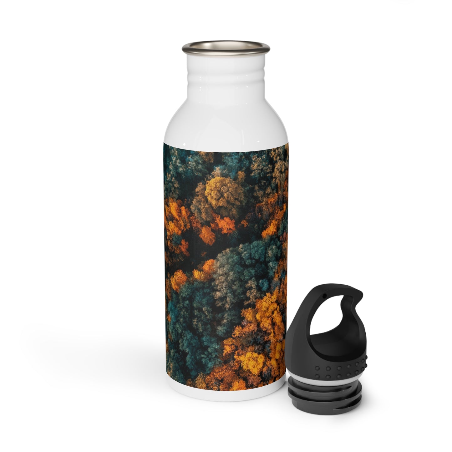 Stainless Steel Water Bottle, Forest bird's view, Stainless Steel Water Bottle, Made with 18/8 food-grade stainless steel, wide neck for effortless sipping