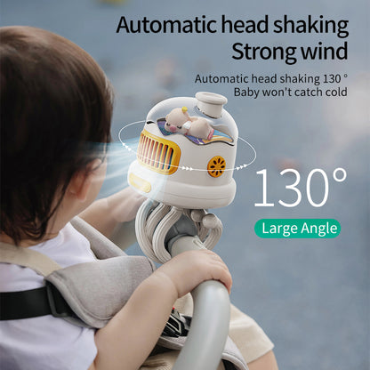 Summer Baby Stroller Air Cooler Fan Duck Shape Stand Adjustable
