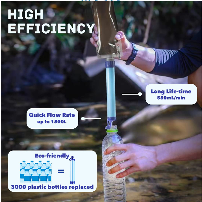 Instant Pure clean Water,  Filters Straw Removes the Toughest Water Contaminants, Hiking, Camping, Outdoor Travel, Personal Emergency, Survival Tools, Summer Life Straw