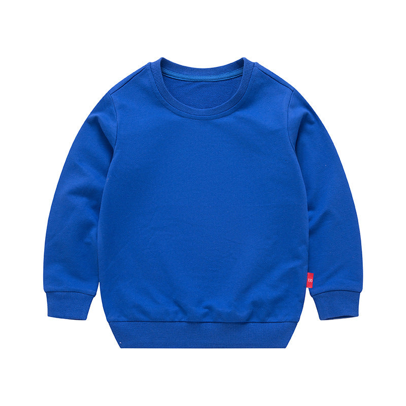 Boys Korean Round Neck Solid Color Loose Long Sleeve Pullover
