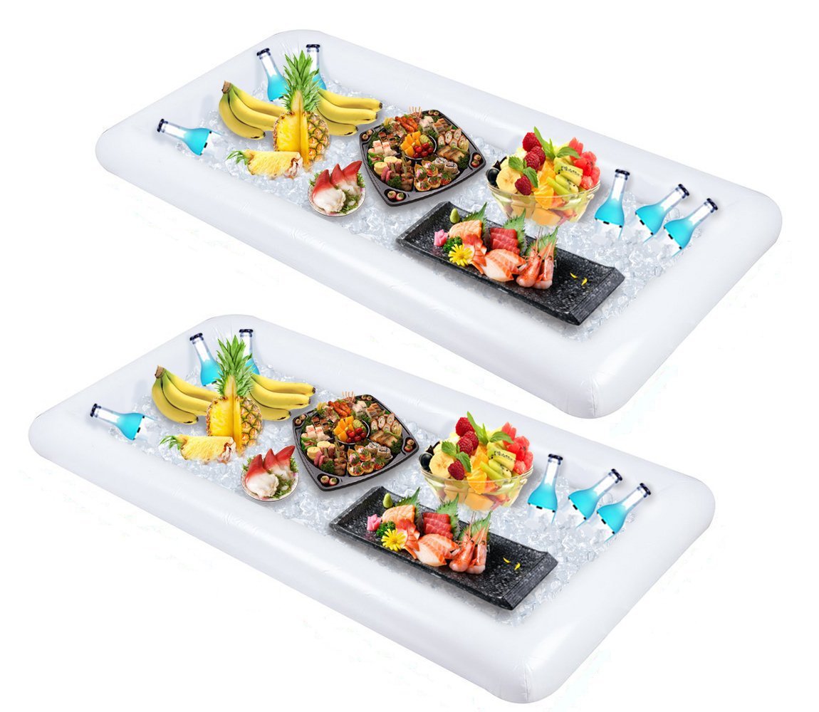Summer Inflatable Water Bar Floating Table Tray Air Cushion Food And Drink Holder
